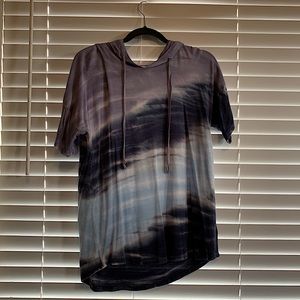 Lavender tye-dye short sleeve hoodie